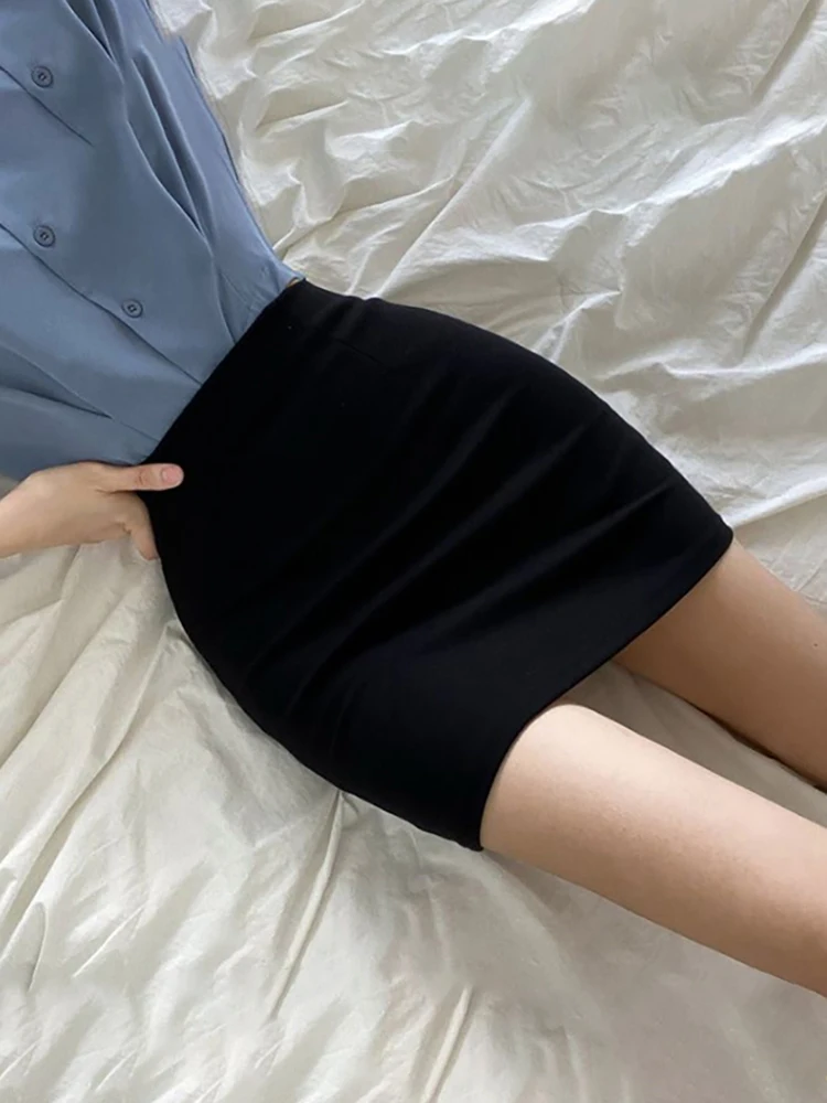 Black Bodycon  Skirt Women's High Waist Slim Fit OL Professional Spring Autumn Polyester Fiber Zipper Style Comfortable Sexy