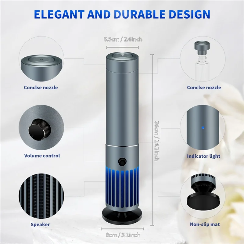 Difusor de aromaterapia de sala grande sem água, inteligente para casa, alto-falante bluetooth, unidade de óleo essencial para quarto para casa (eua) eua