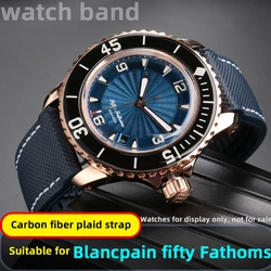 High quality carbon fiber plaid watch strap for Blancpain fifty fathoms 5000 Oris waterproof sports watch strap for men 20 23mm