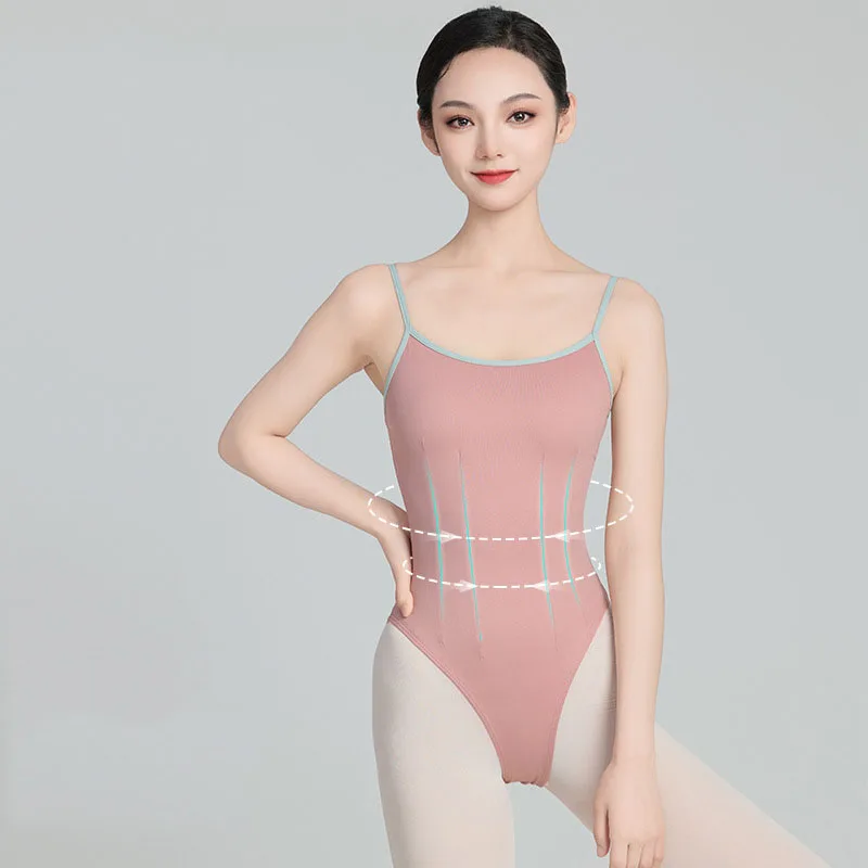Women's Ballet Leotard Adjustable Suspenders Solid Color Adult Gymnastics Suit Practice Clothes Backless Elegant Dance Jumpsuit