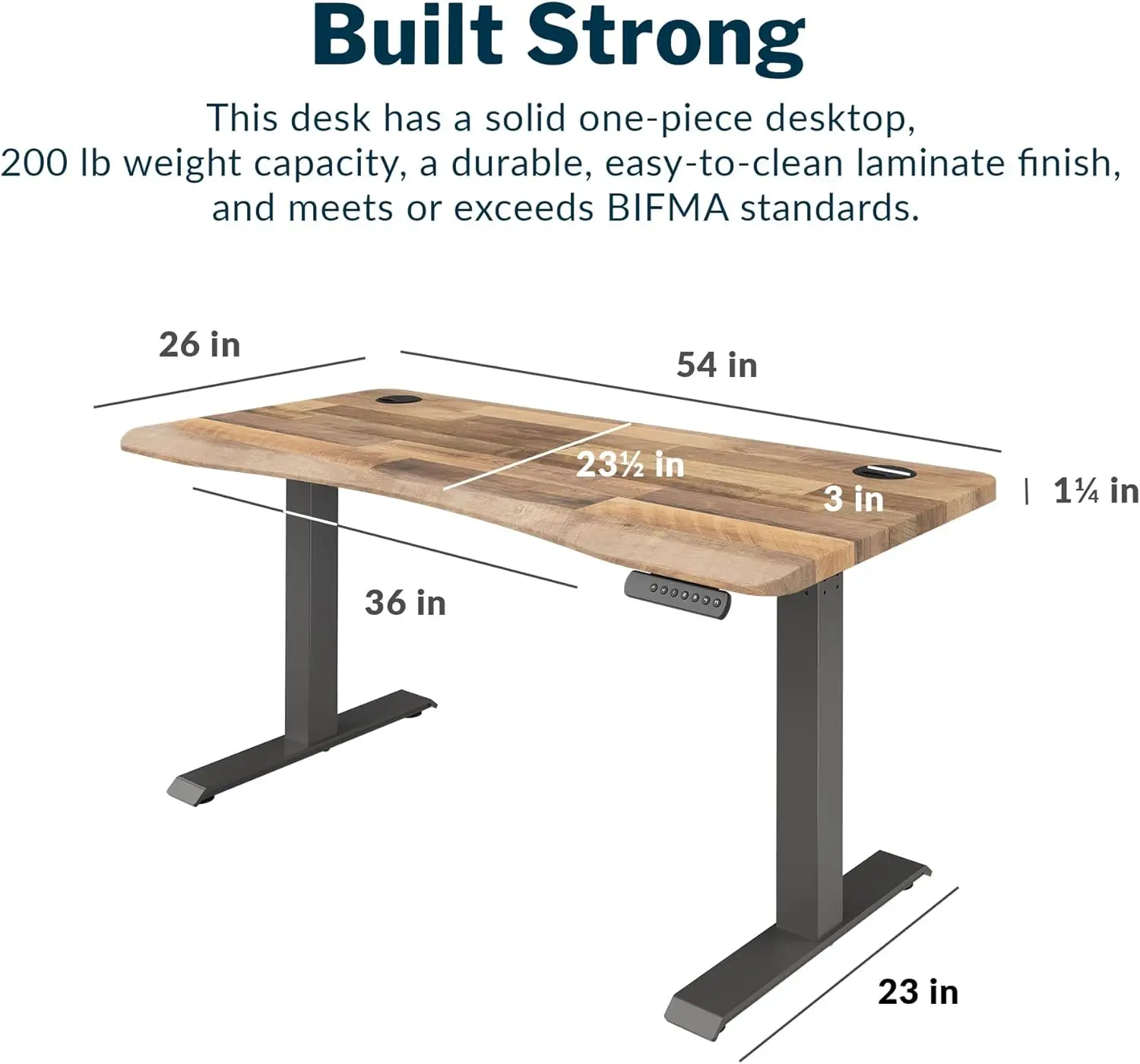 Vari Varidesk Ergo 54X26 Height Adjustable Standing Desk - Curved Electric Stand Up Desk Rounded Waterfall Edge - Ergonomic