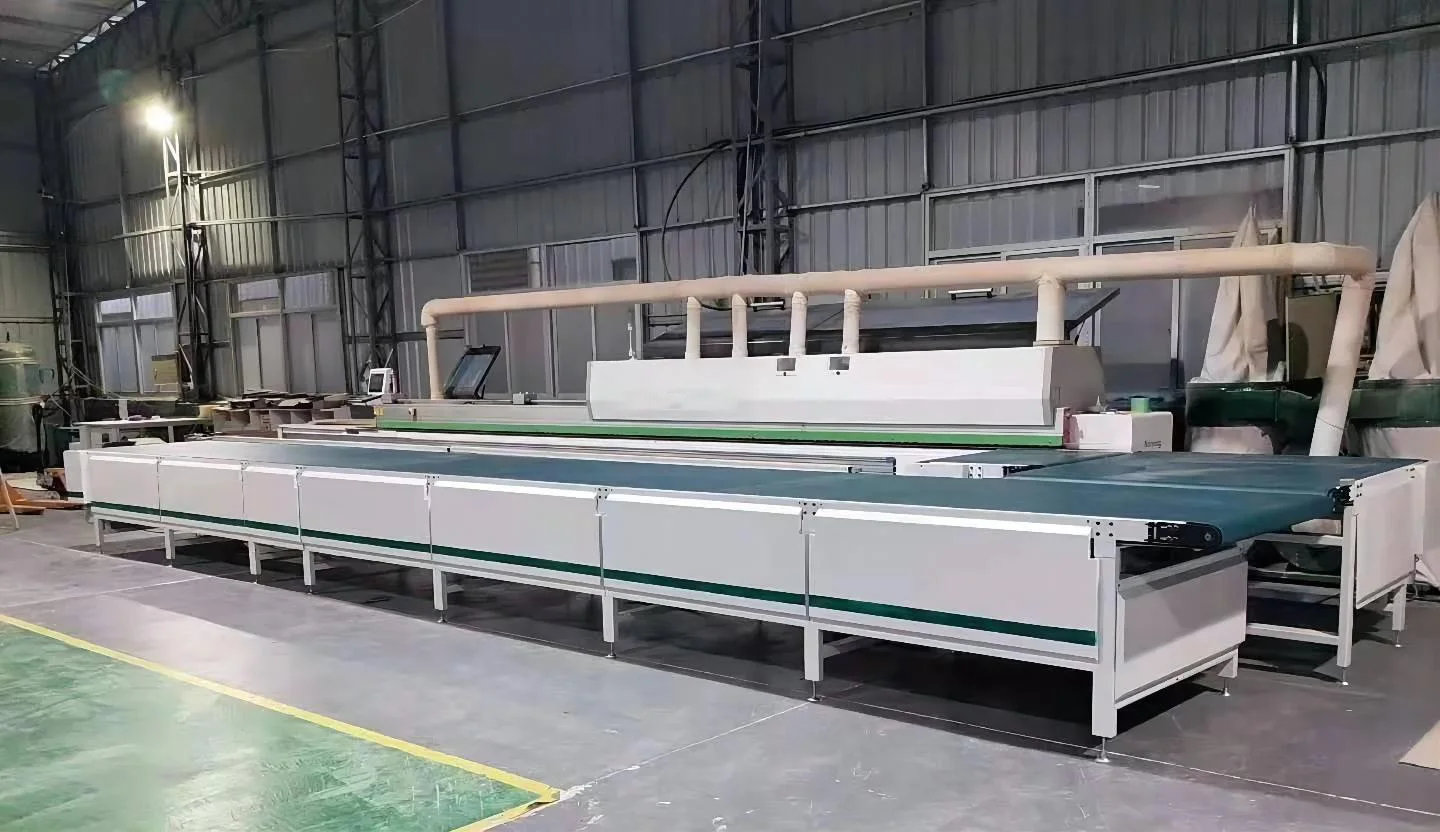 STR Fully Automatic Woodworking Machinery Edge Banding Machine Line Conveyor Right-Angle Turntable Special Cutting Table