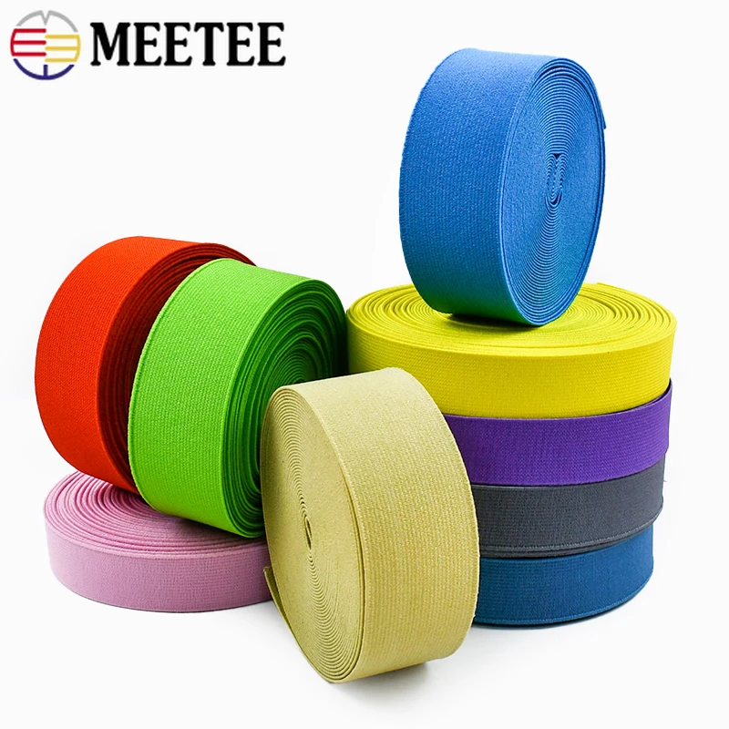 

3Meters Meetee 10-50mm Nylon Elastic Band for Sewing Belt Waist Rubber Tape Underwear Bra Stretch Strap DIY Clothing Accessories