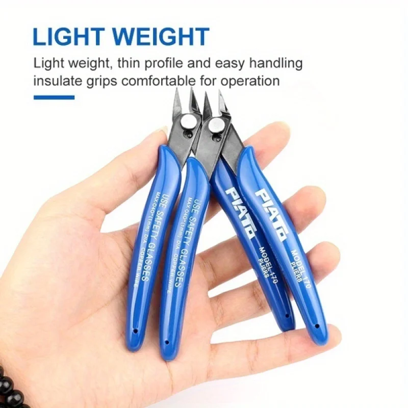 1pc High Manganese Steel Diagonal Pliers, Electrical Wire Cable Cutters with Flush Nipper Side Snips, Hand tools for cutting