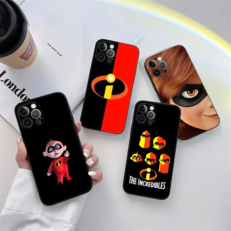 Cartoon The Incredibles Phone Case for iPhone 11 15 Pro Max Case Coque 14 Plus 13 Pro 12 11 XS XR 8 SE 2020 15Pro TPU Soft Cover