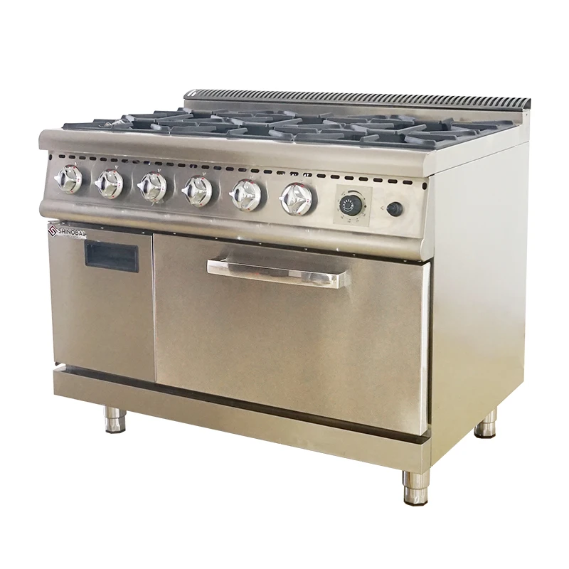 Heavy Duty Gas Cooking Range With 6 - Burner and Oven