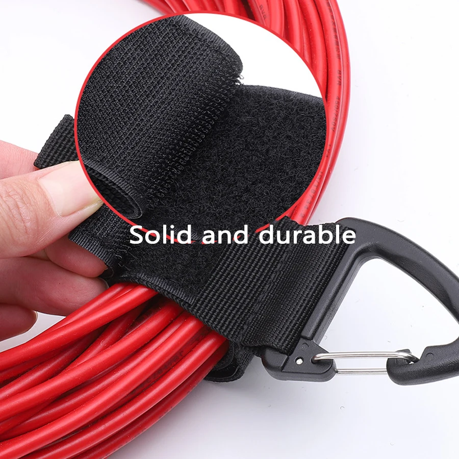2 Pcs Cord Storage Straps Cord Management Triangle Buckle Design Nylon for Cables Hoses Wire Organizer Holder