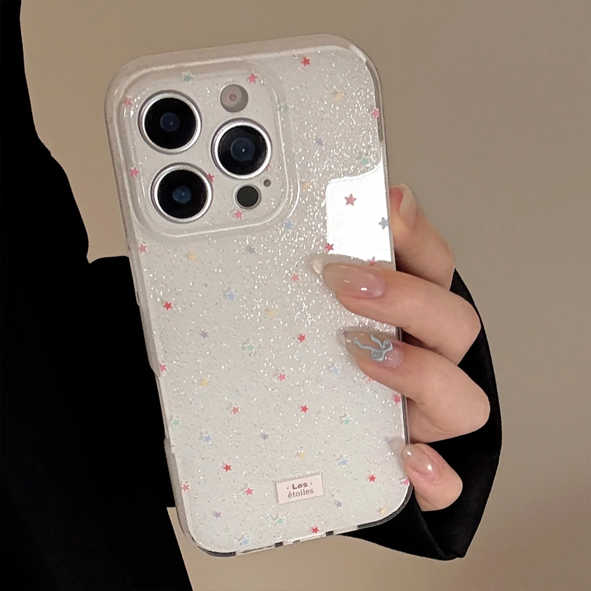 الكورية تألق بريق كامل الشاشة الملونة ستار لينة قضية الهاتف آيفون 16 15 14 13 12 برو ماكس للصدمات الغطاء الواقي