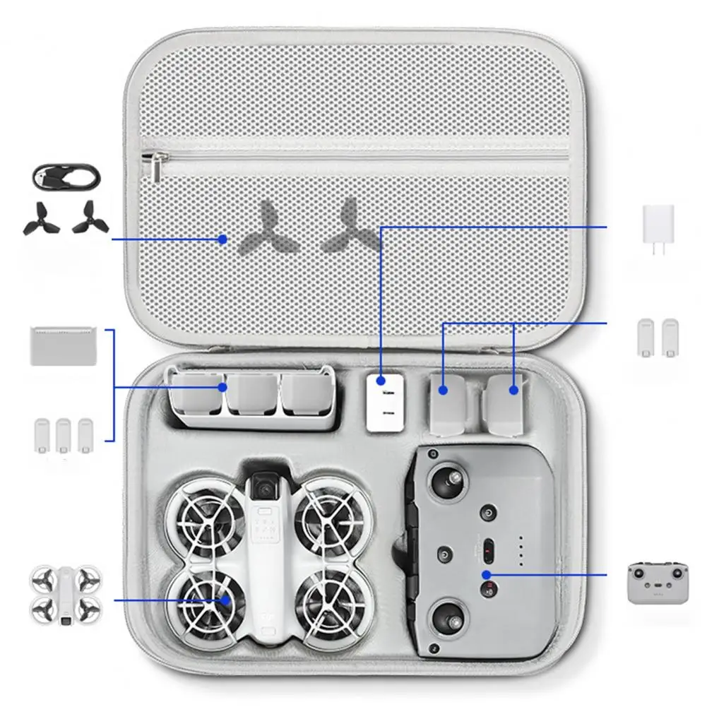Waterproof Drone Suitcase Drone Storage Bag Shockproof Faux Leather Drone Carrying Case with Handle Shoulder Strap for Dji