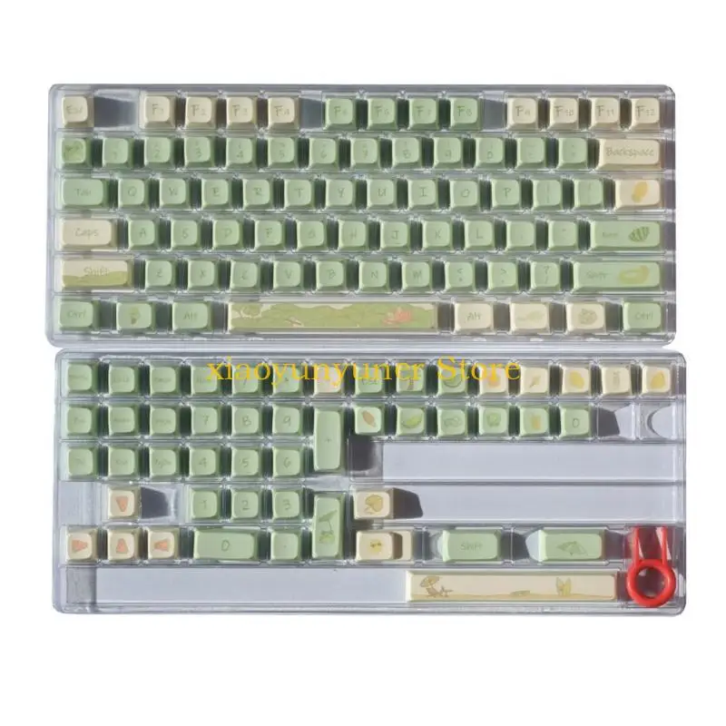 p9jb-123keys-fa-height-keycaps-pbt-sublimated-green-flower-theme-for-mechanical-keyboards-waterproof