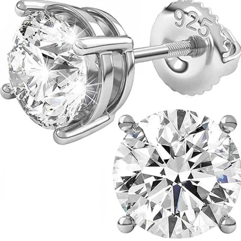 

GL 5-8mm Elegant Lady Round Earrings with Moissanite Fine Jewelry, D VVS1 Grade, as a Gift for Friends