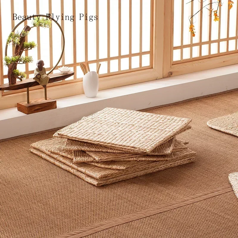 Idyllic wind straw handmade home ventilation cushion tatami cushion futon meditation worship Buddha mat square window floor mat