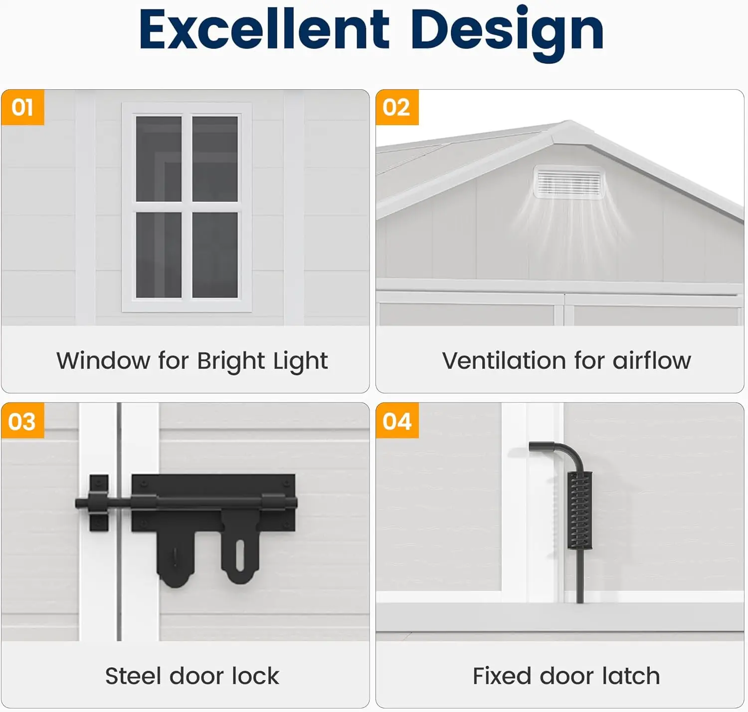 سقيفة تخزين من الراتنج مقاس 8 × 10 أقدام، سجادات حديقة خارجية مع أرضية بلاستيكية للتخزين في الهواء الطلق مع باب قابل للقفل للدراجة #6