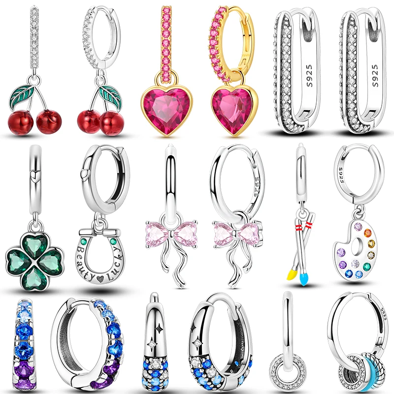 

Women Hoop Earrings 2025New 925 Sterling Silver Sweet Cherry Earring Wedding Engagement For Girlfriend Wife Birthday Gift
