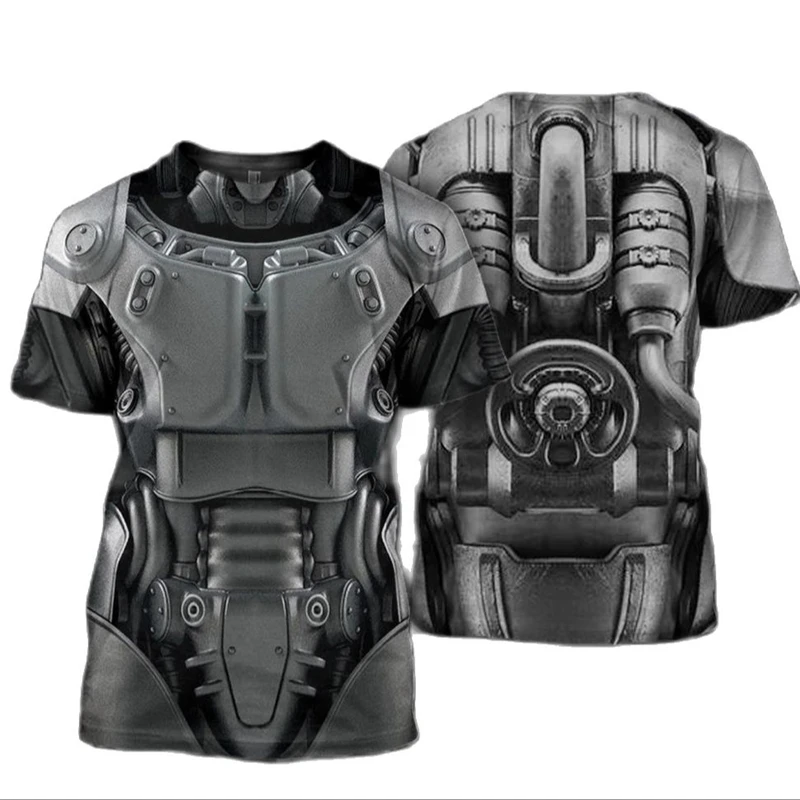 

3D Print Knight Armor Cosplay T-shirt For Men New In Men's Casual O-neck Short Sleeve T Shirts Streetwear Funny Tee Shirt Tops