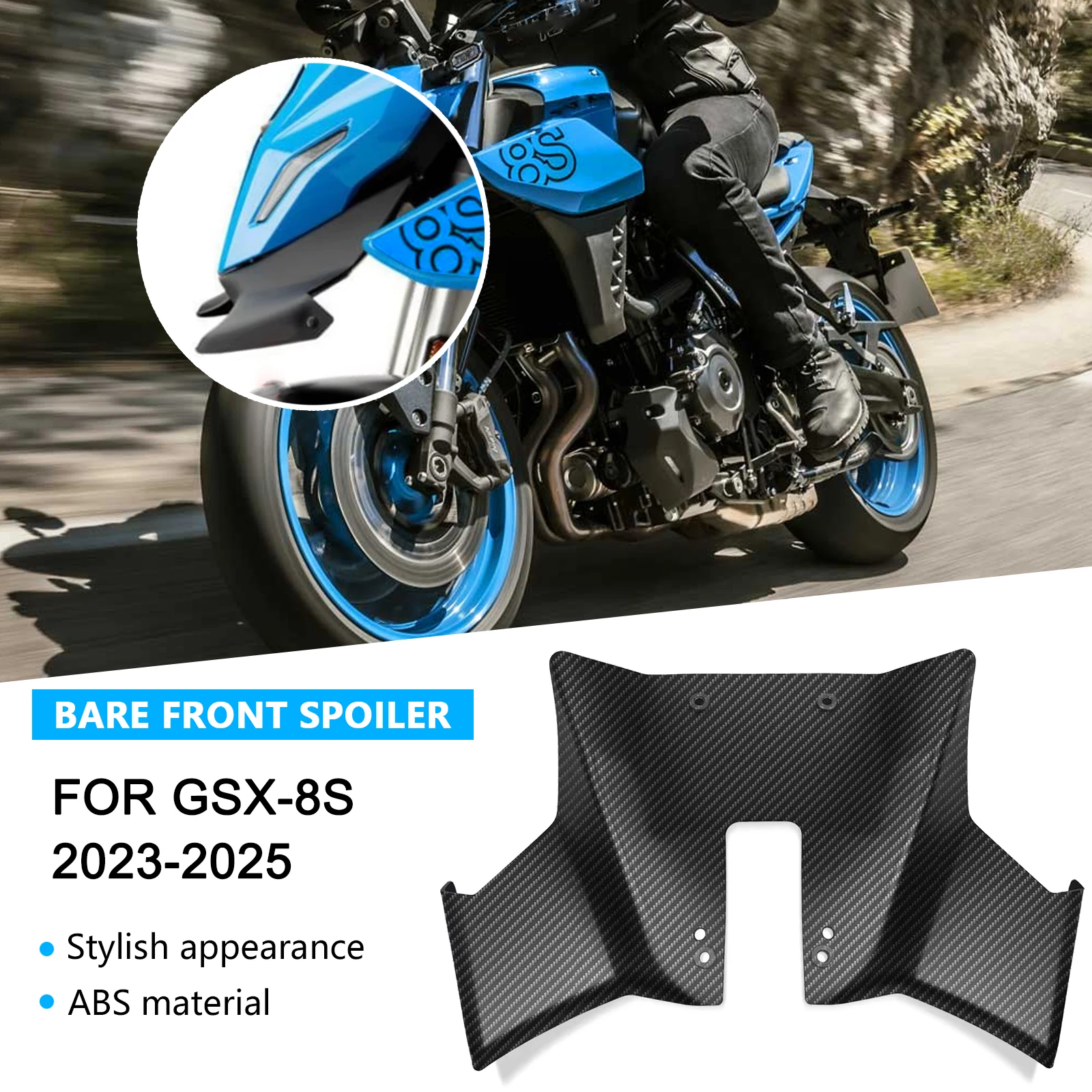 

Для GSX 8S gsx8s 2023-2025 передний спойлер передний клюв спойлер мотоцикл крылышко спойлер аэродинамическое крыло притяжением дефлектор