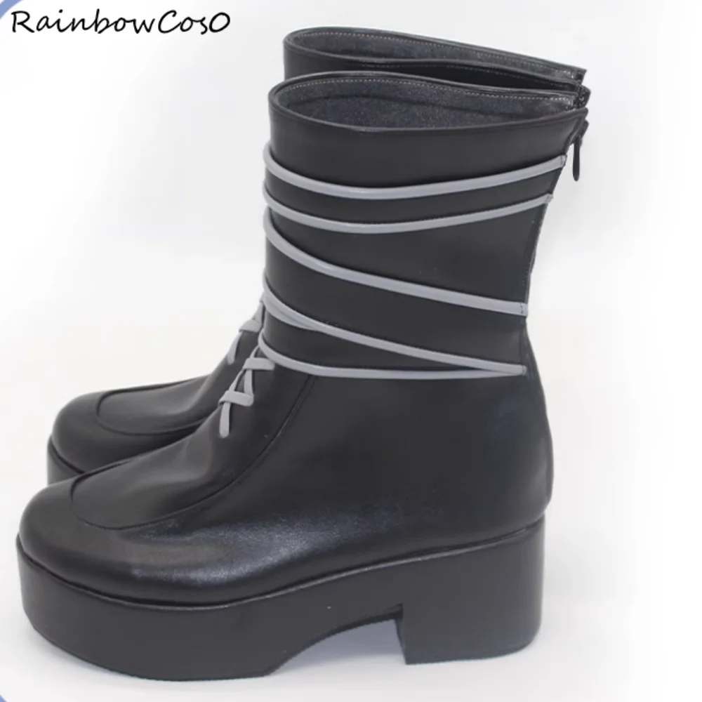 月城ゆき 魔法少女魔女裁判 コスプレ靴 ブーツ ゲーム アニメ ハロウィン クリスマス RainbowCos0 W5503