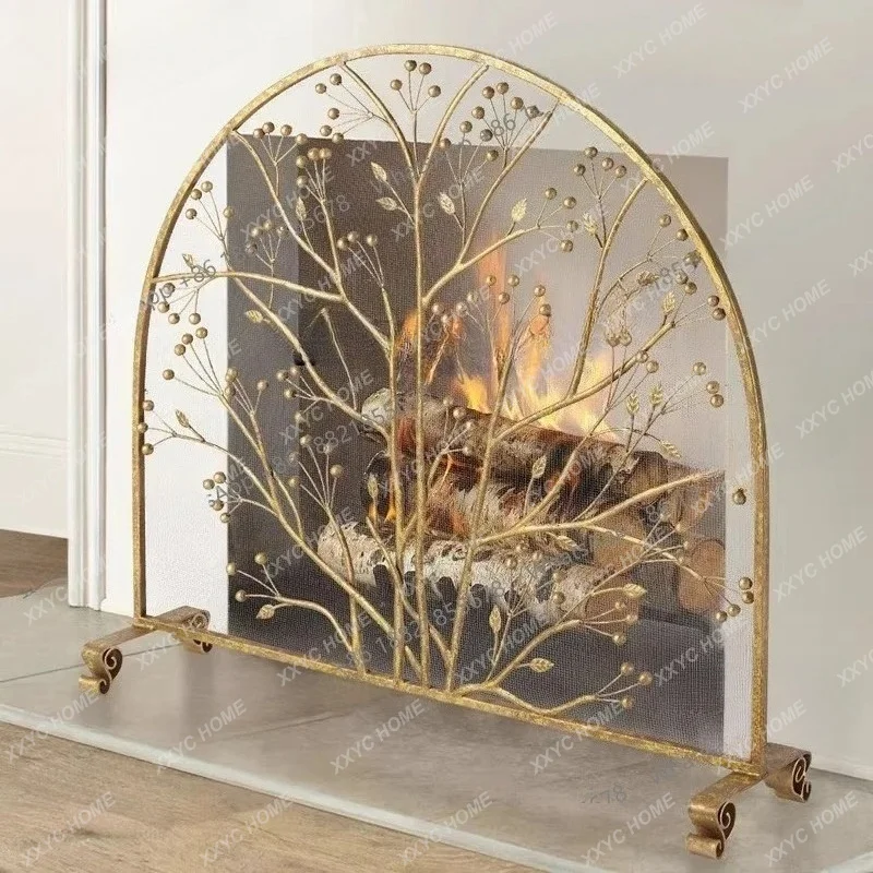 

LFireplace screen creative style wrought iron mantel guardrail fireplace door partition stove rail