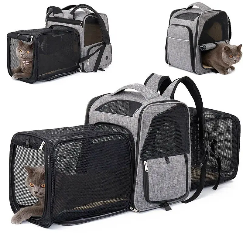 

Large Cat Bag Wholesale Expandable Pet Backpack Oxford Cloth Large Capacity Double Expandable Pet Bag Carriers