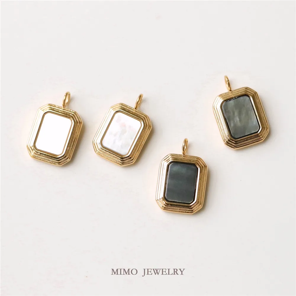 Color preservation titanium steel gold plated rectangular frito pendant cold air quality clavicle chain DIY accessories