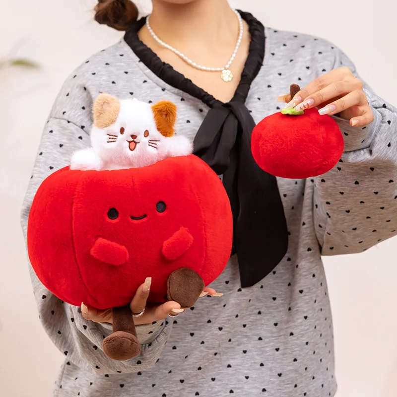 Creatieve Apple Calico Dieren Combinatie Knuffels Zachte Poppen Cartoon Grappige Baby Slaapcomfort Pop Kerstavond Geschenken