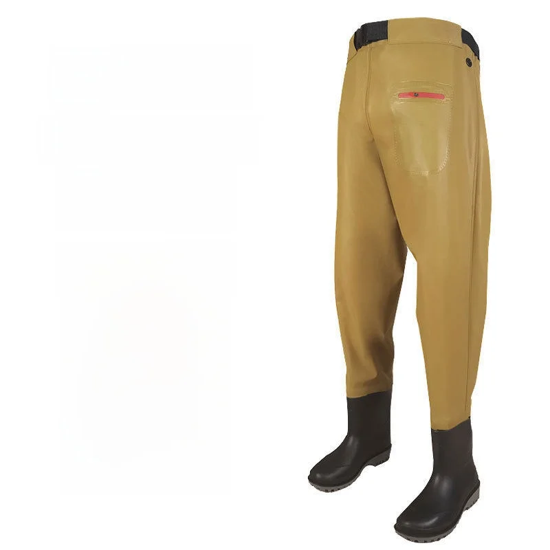 Thickened Waist-Length Overall Rain Pants with Boots Ultra-Light Fishing Waterproof Half-Body Rain Pants for Men And Women - view 3