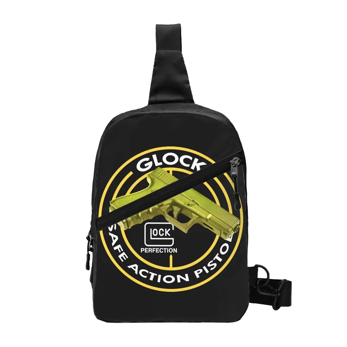 Fashion Glock Sling Crossbody Backpack Men USA Handgun Pistol Logo Shoulder Chest Bags for Hiking