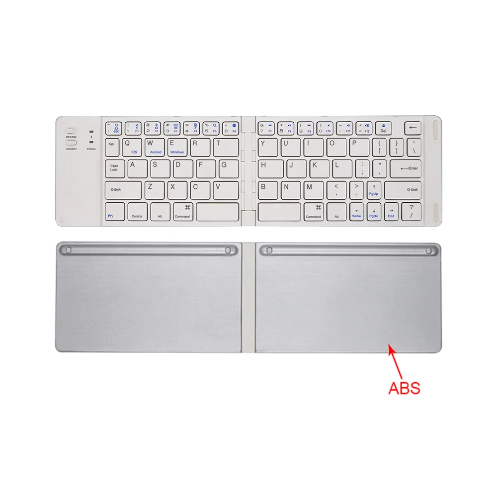 Ergonomic Ultra Thin Mini Portable English Wireless Folding Bluetooth Keyboard For Windows Android iOS Smartphone Tablet Laptop