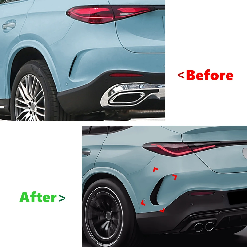 Car Rear Bumper Splitter Spoiler Canard Air Vent For Mercedes Benz GLC Coupe C254 GLC260 300 2023 2024+ Tuning Body Kits