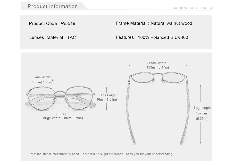 KINGSEVEN Mode Handgemachte Schwarz Walnuss Holz männer Sonnenbrille Frauen Polarisierte Spiegel Objektiv Sonnenbrille Männlichen UV400 Fahren – Detail 5