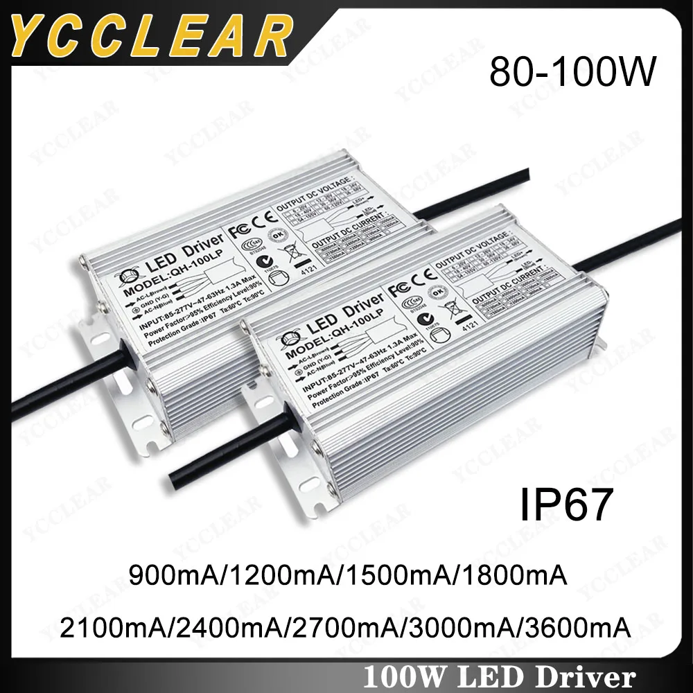 80-100W LED Driver DC54-90V 900mA 54-75V 1200mA 30-65V 1500mA 18-42V 2100mA 18-34V 2400mA Lighting Transformers Power Supply