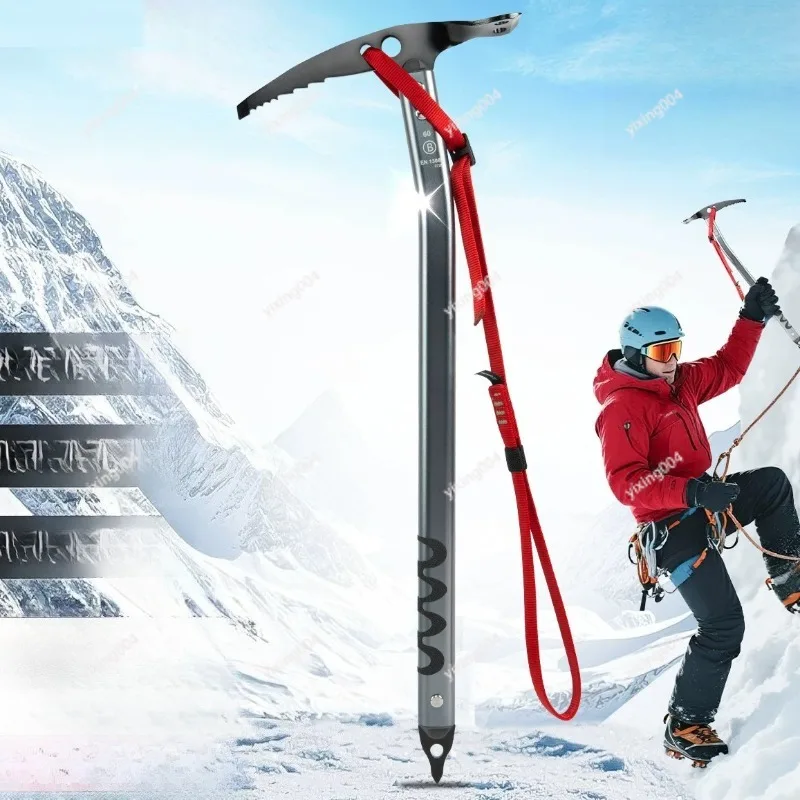 Outdoor Ice Axe Multi‑Purpose Climbing Tool Ice Hammer Pick Axe for Mountain Hiking Camping Equipment