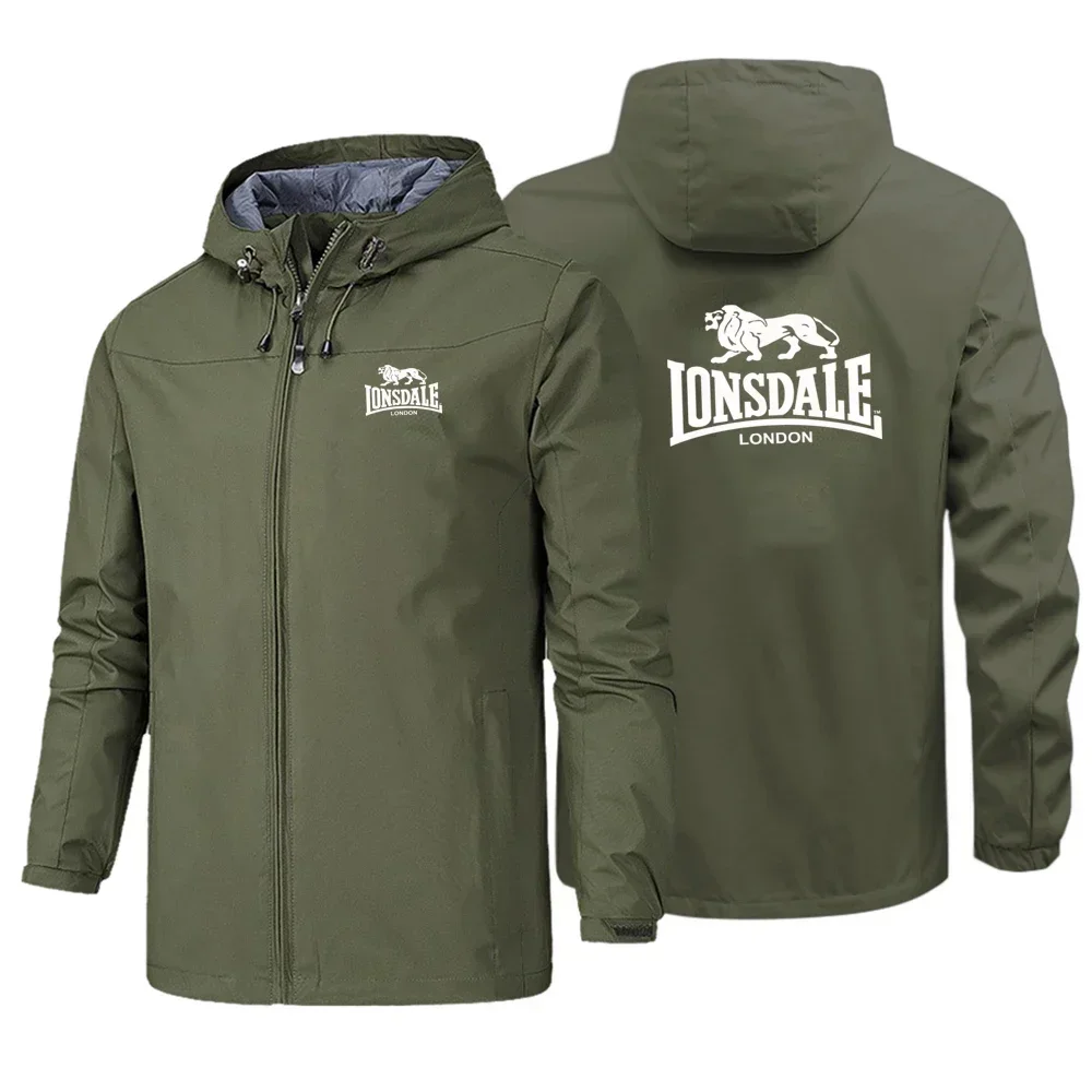 

Spring and Autumn's new casual and high-quality men's hooded jacket, outdoor windproof and waterproof men's zipper windbreaker