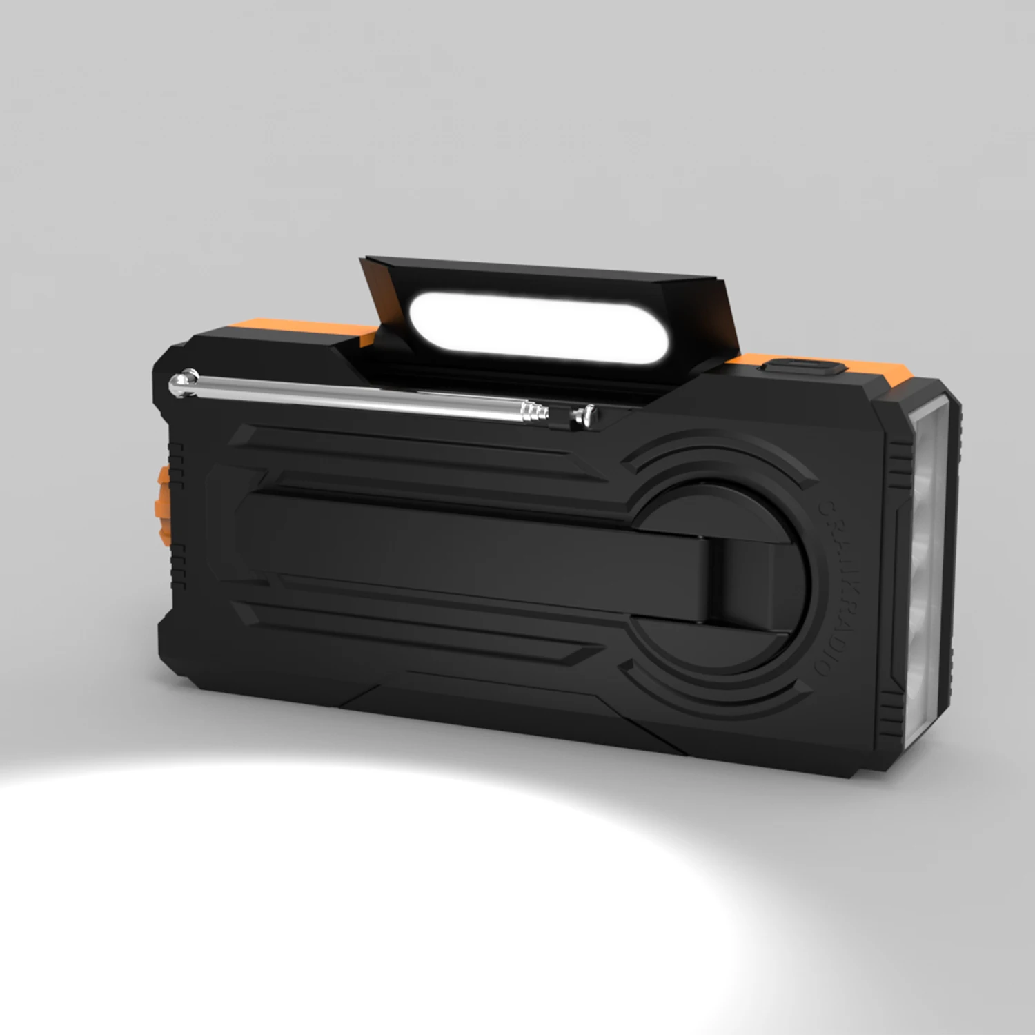 راديو كرنك اليد في حالات الطوارئ راديو يعمل بالطاقة الشمسية مع بنك الطاقة SOS إنذار مصباح يدوي قراءة مصباح راديو بالطاقة الشمسية للطوارئ/المنزل