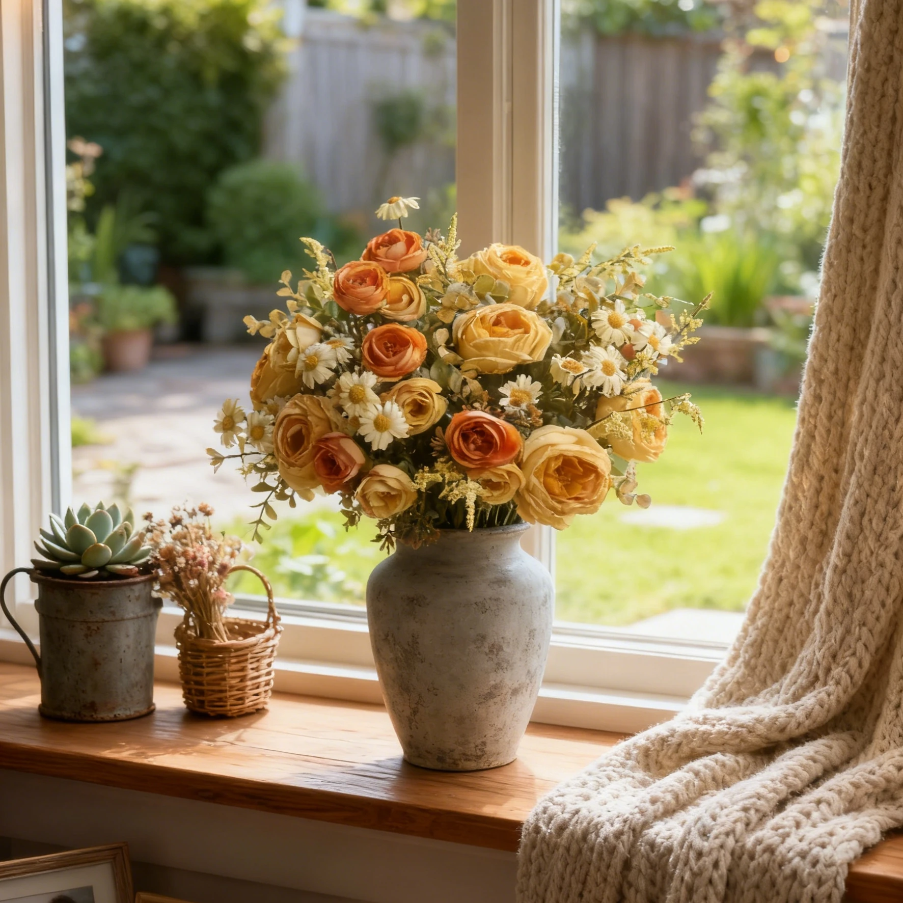 زهرة اصطناعية الحرير ارتفع عباد الشمس طاولة غرفة المنزل إكليل الزفاف باقة الزفاف ديكورا عيد الحب في الهواء الطلق ساحة حديقة لتقوم بها بنفسك هدية #4