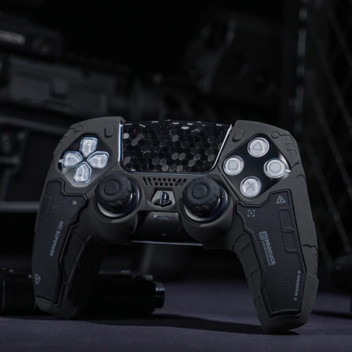 Imagen 2 del producto Mecha táctica, Protector suave de silicona mate, pegatina de piel para Sony Dualsense 5, funda para controlador de PS5, cubierta de tapa de agarre para pulgar