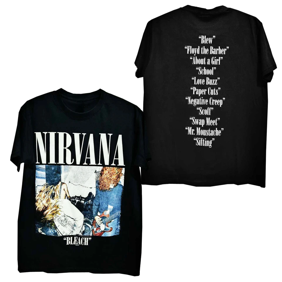 Art Nirvana Band Rock Kurt Cobain T-Shirt Cotton Graphic Tee Men