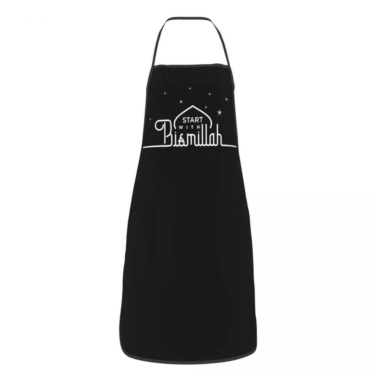 Start With Bismillah Aprons Men Women Eid Ramadan Islamic Kareem Adult Kitchen Chef Bib Tablier Cuisine Cooking Baking Gardening