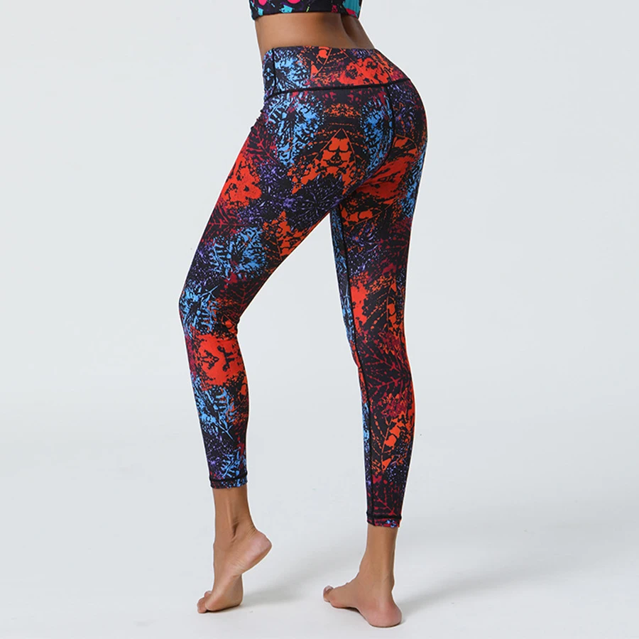 Seamless High Waist Yoga Leggings For Women Irregularity Printed Pencil Pants Sports Fitness Gym Running Cycling Tights Female