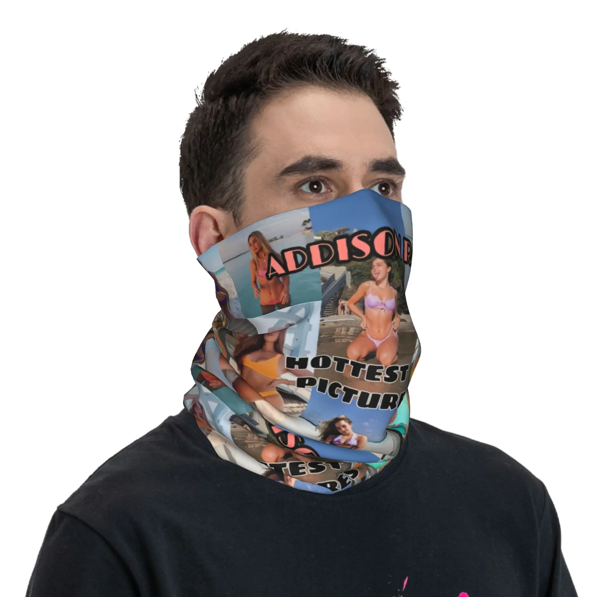 مخصص أديسون راي المغني الأمريكي باندانا الشتاء الرقبة أدفأ الرجال يندبروف التفاف الوجه وشاح للمشي الجراب عقال