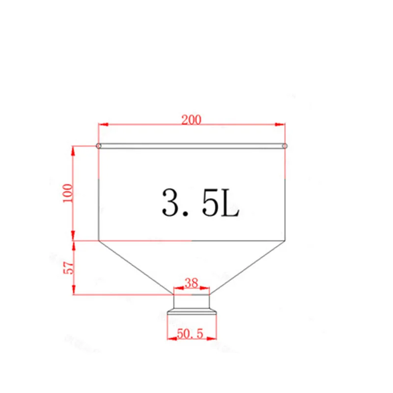 3.5L Sanitary Brewing Hopper Tank Vessel Stainless Steel Beer Hopper Funnel Liquid Powder Dosing Feeder Hygienic Dry Hopper