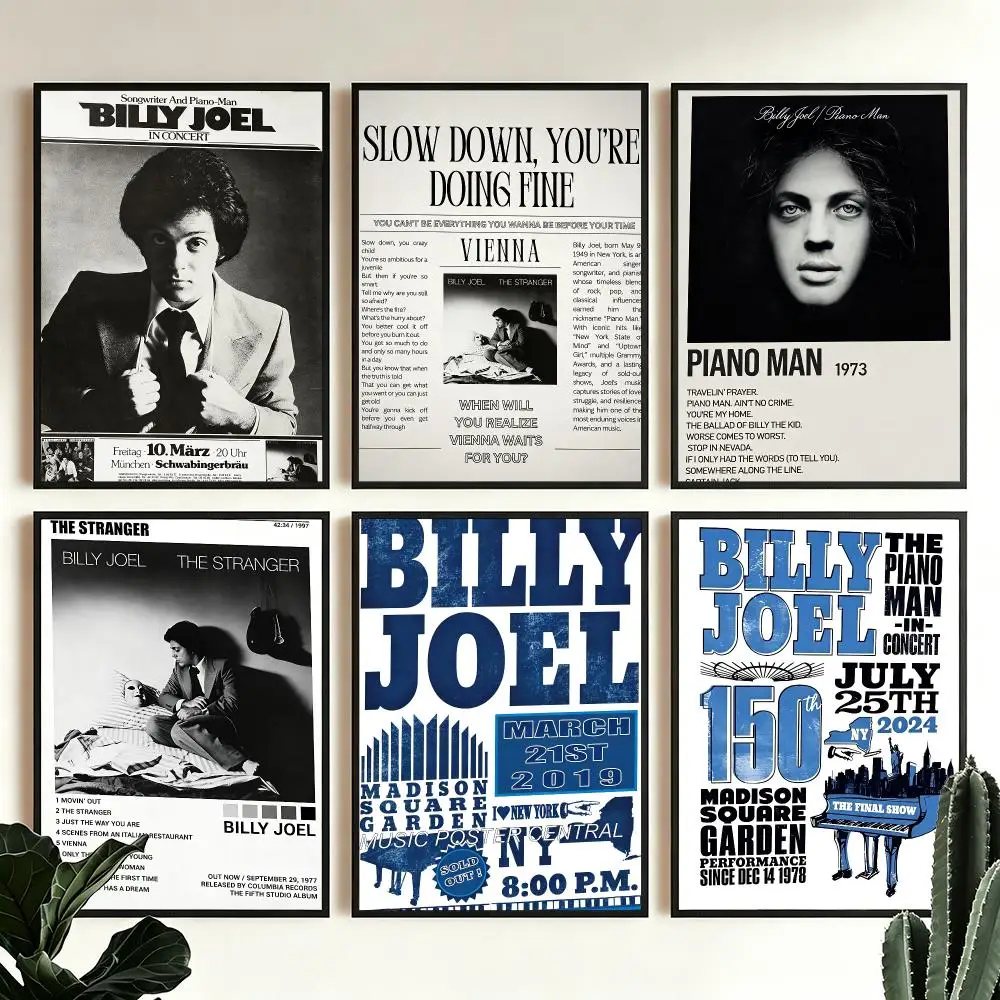 music Billy Joel Poster Poster HD Printing Modern Minimalist Style for Home Decor for Bedrooms Home home office Gift