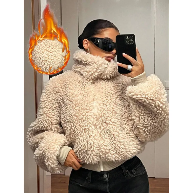 

Короткое пальто из овечьей шерсти, женская весенняя модная верхняя одежда, одинаковые хлопковые куртки для пар, легкая теплая куртка в повседневном стиле