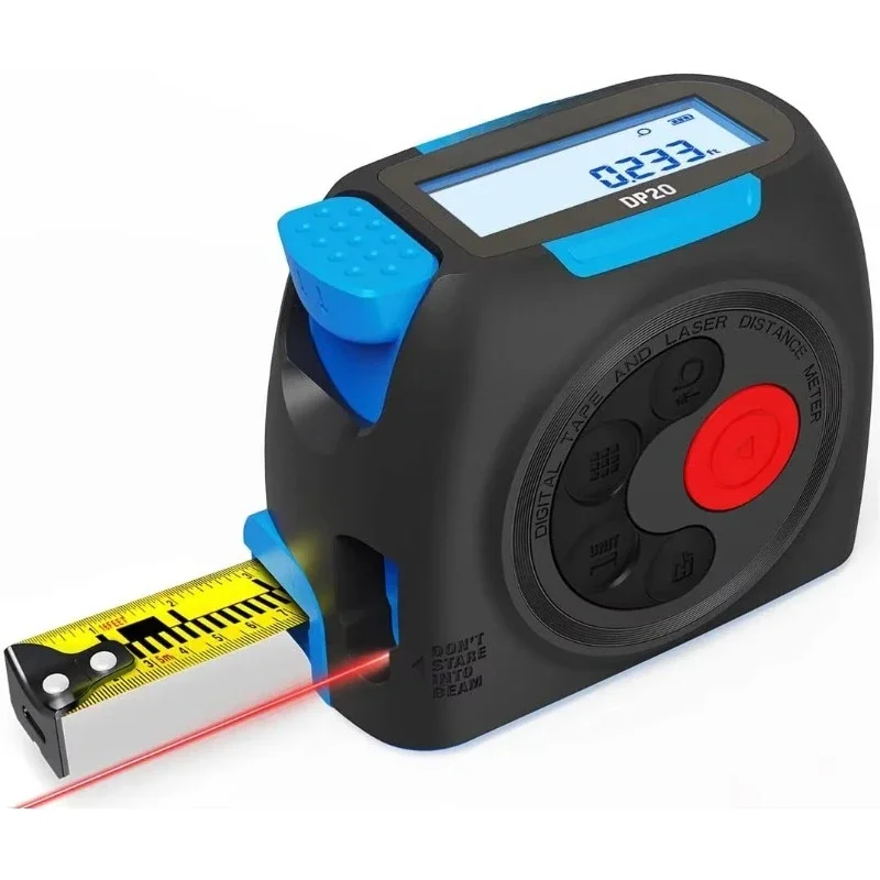 3-in-1 Digital Laser Tape Measure USB Rechargeable with 3 Metric Systems Durable plastic