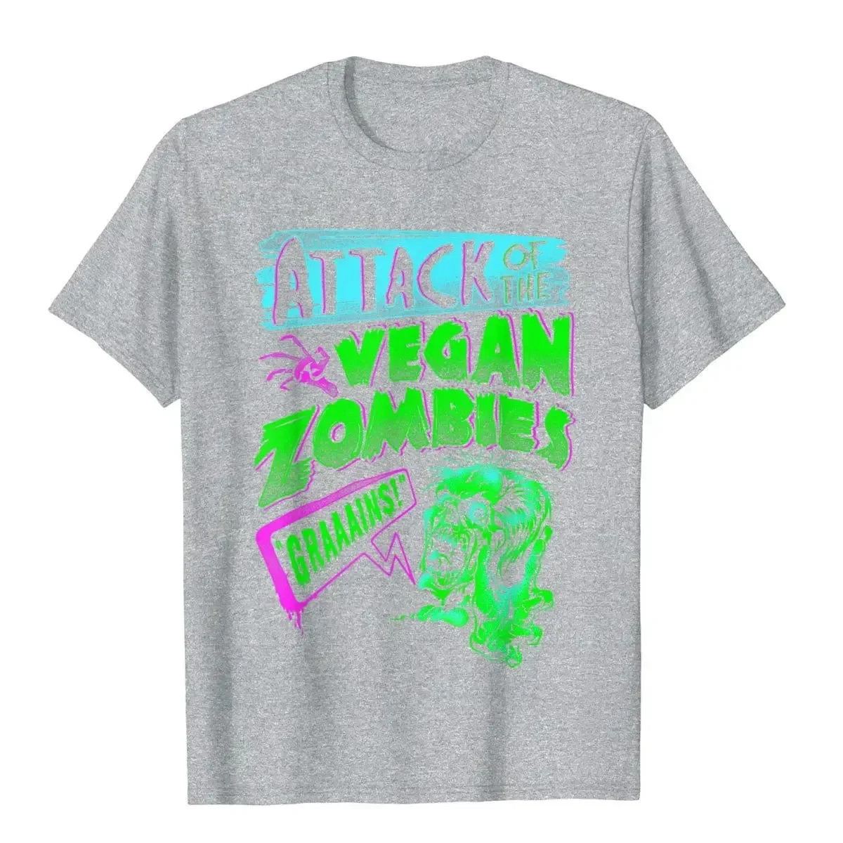 Attack Of The Vegan Zombies Vegetarian Halloween T-Shirt Cotton Man Top T-Shirts Custom Tops Tees Camisa