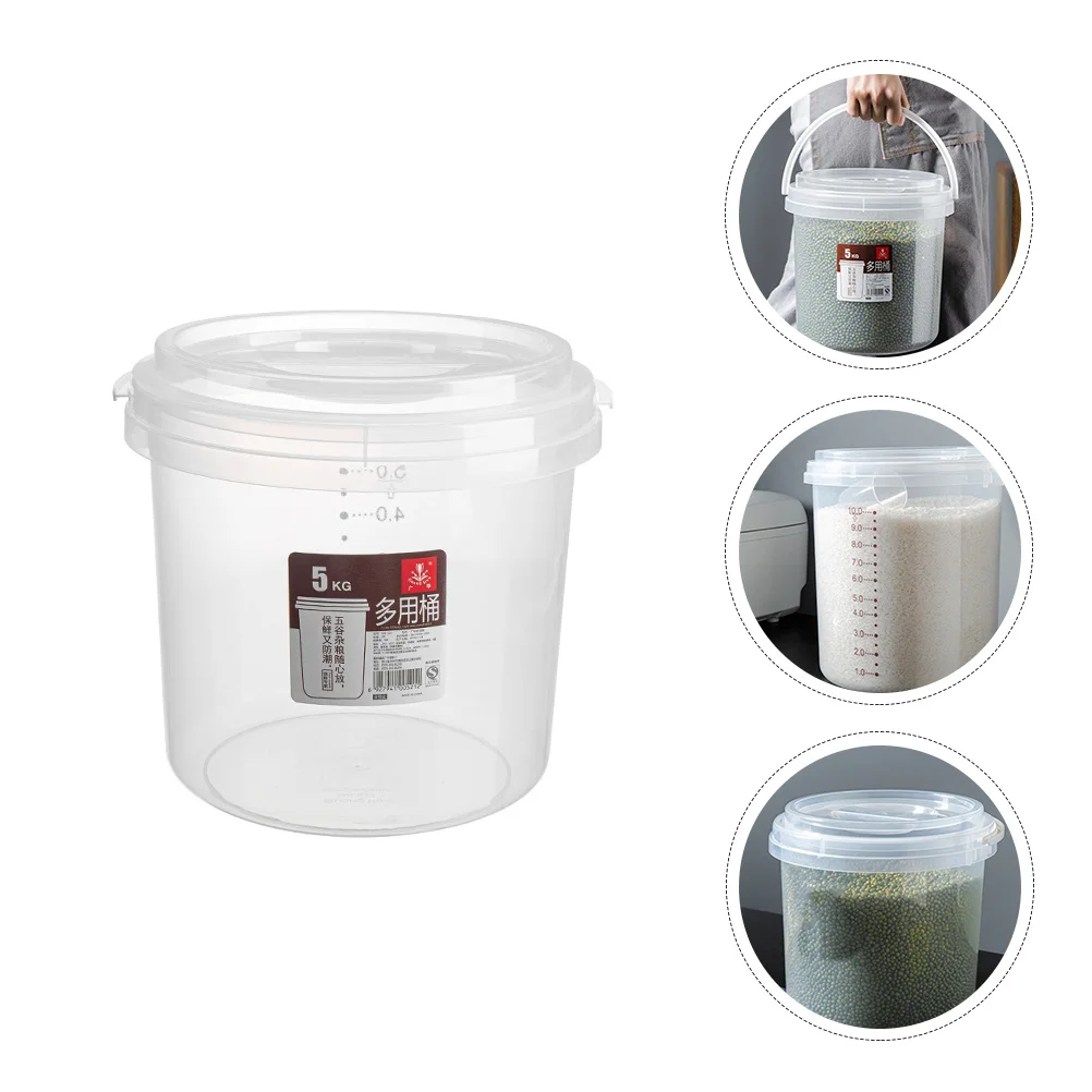 

1Pcs Premium Sealed Plastic Bucket Rice Storage Box Food Container Kitchen Storage Coarse Cereal Holder