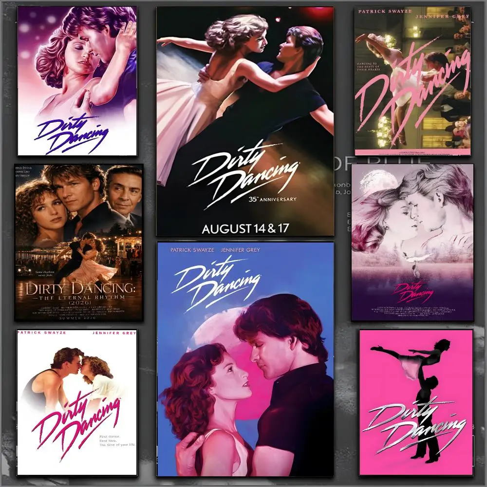 Dirty Dancing Movie Romantic Vintage Poster Waterproof Sticky WallArt Print For Bedroom Living Room Hallway Bar Home Decor