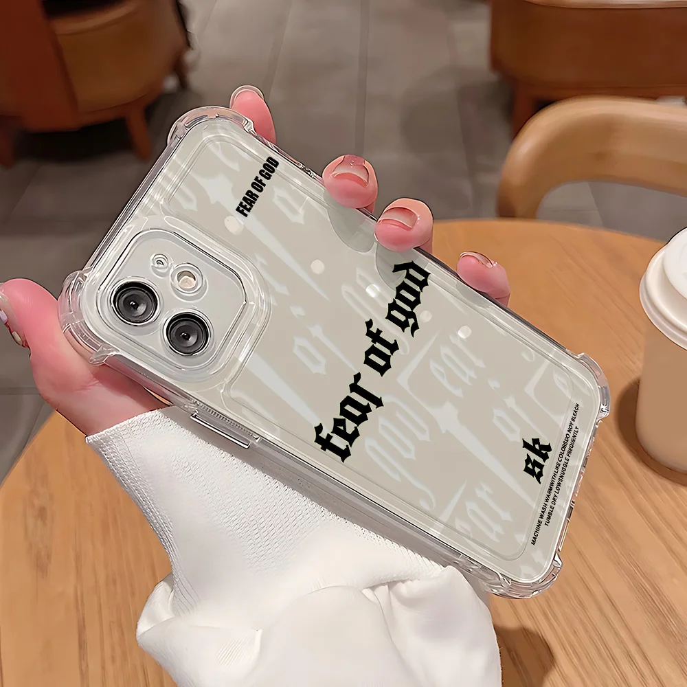 SK-FEAR OF GOD-funda de teléfono para iPhone 17 16e 16 15 14 13 12 11 Mini Air Pro Max X XR XSMax 7 8 Plus cubierta transparente anticaída