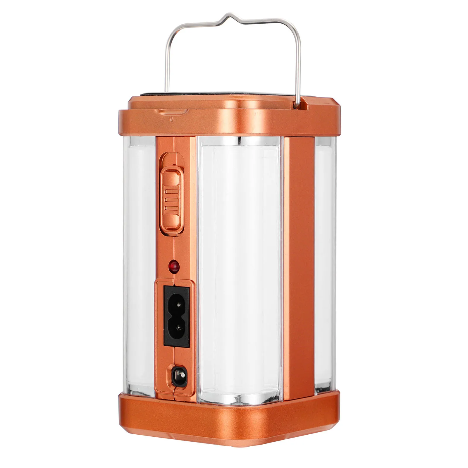 1 قطعة مصباح التخييم في الهواء الطلق المحمولة تعمل بالطاقة الشمسية النحاس أربعة جوانب الإضاءة المحمولة سطوع عالية مصباح التخييم في الهواء الطلق