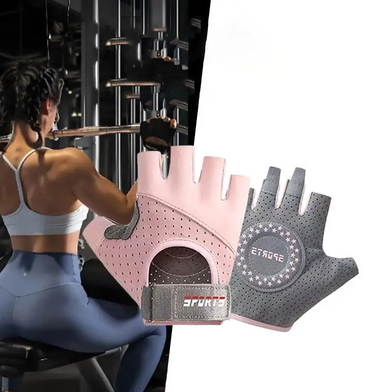 Weight Lifting Gloves 1Pair Breathable Non Slip Fitness Gym Gloves with Wrist Support for Cycling and Home Exercise